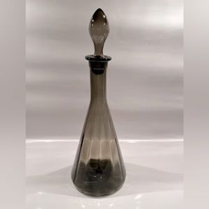 Mid Century 1960s Smoky glass scalloped decanter - Empoli glass - Italy